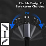 Retractable Car Charger | Fast Charging Station for iPhone and Android.